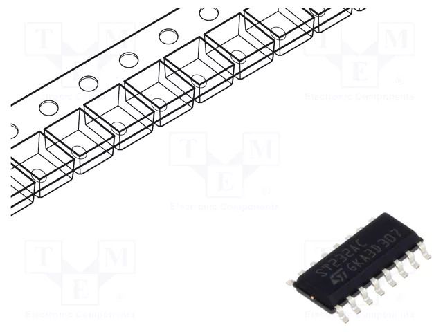 IC: interface; transceiver; RS232; 400kbps; SO16; 5VDC STMicroelectronics ST232ACDR