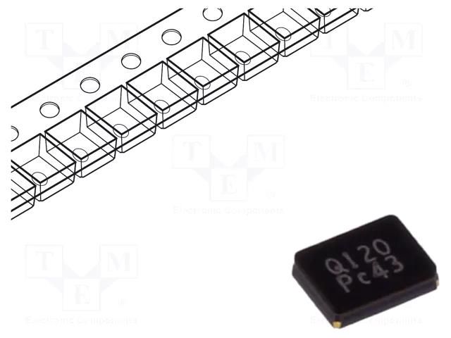 Resonator: quartz; 12MHz; ±20ppm; 18pF; SMD; 3.2x2.5x0.8mm QST 325G-12.000MDDJ-T