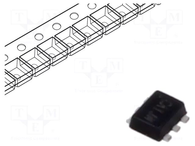 Transistor: N/P-MOSFET; unipolar; 20/-20V; 0.63/-0.46A; 0.53W DIODES INCORPORATED DMG1016V-7