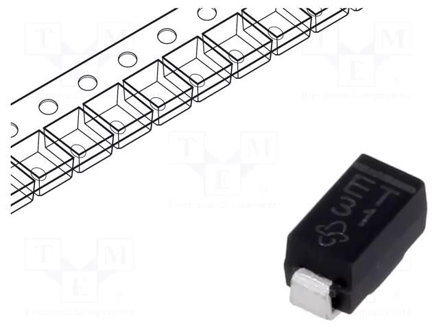 Diode: rectifying; SMD; 1.3kV; 1A; 75ns; DO214BA; Ufmax: 3V; Ifsm: 20A VISHAY EGF1T-E3/67A
