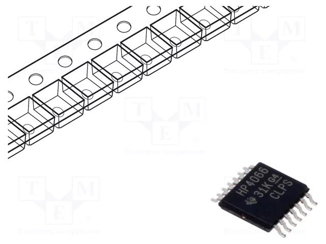 IC: digital; switch; Ch: 4; SMD; TSSOP14; HC; 2÷10VDC TEXAS INSTRUMENTS CD74HC4066PWR