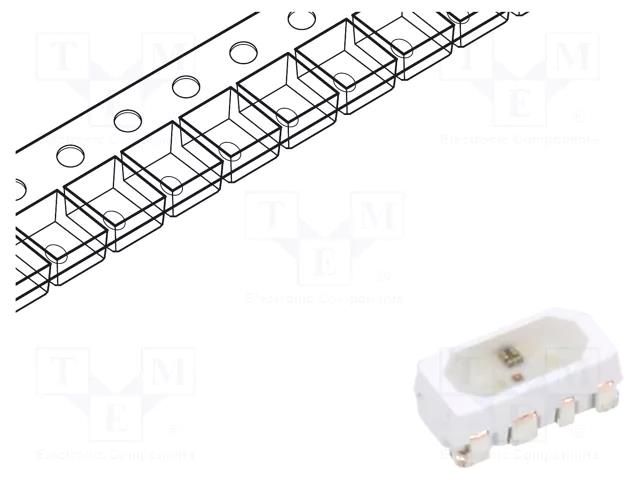 Programmable LED; RGB; SMD; 4020,PLCC4; 4.5÷5.5VDC; 4x2x1.5mm Inolux IN-PI42TASPRPGPB