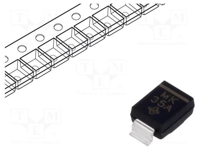 Diode: TVS; 600W; 33.3V; 12.4A; unidirectional; DO215AA; TransZorb® VISHAY SMBG30A-E3/52