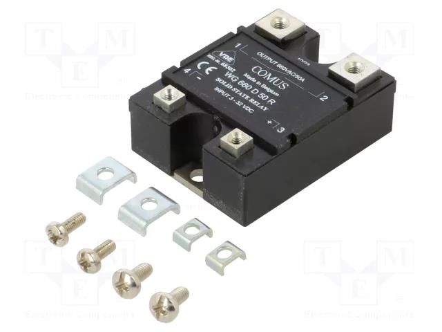 Relay: solid state; Ucntrl: 3÷32VDC; 50A; 48÷660VAC; WG660; 1-phase COMUS WG660-D50R