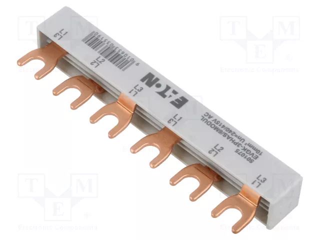 Busbar; 10mm2; Poles: 3; Urated: 240V,415V; Usurge rated: 4kV; fork EATON ELECTRIC EP-501075