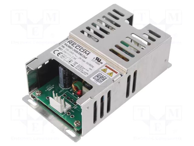 Power supply: switching; for building in; 60W; 24VDC; 2500mA; 90% RECOM RACM60-24SKENC2X4