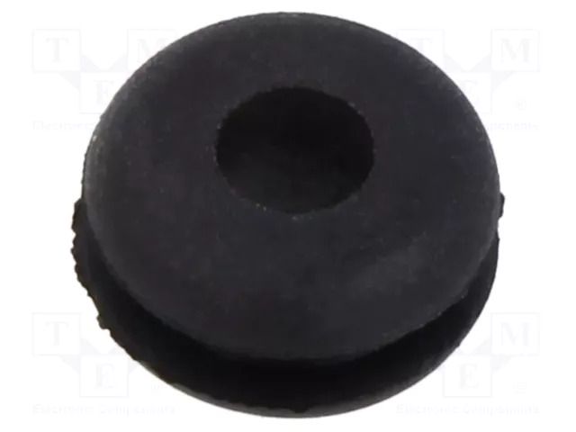 Grommet; Ømount.hole: 6.35mm; Øhole: 3.18mm; rubber; black KEYSTONE KEYS733