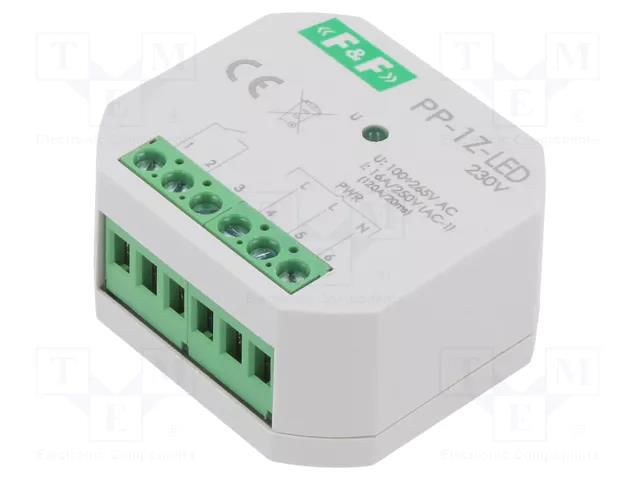 Relay: installation; in mounting box; 7÷30VAC; 9÷40VDC; SPDT; IP20 F&F PP-1P-24V