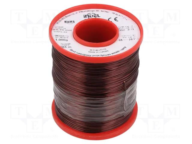 Coil wire; single coated enamelled; 0.7mm; 1kg; -65÷200°C INDEL DNE0.70-1.00