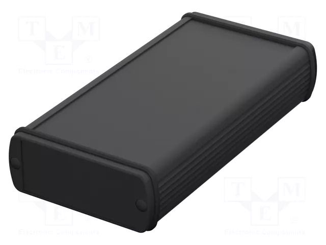 Enclosure: with panel; ALUBOS 800; X: 82mm; Y: 200mm; Z: 32mm; black BOPLA ABPH800-0200-SET