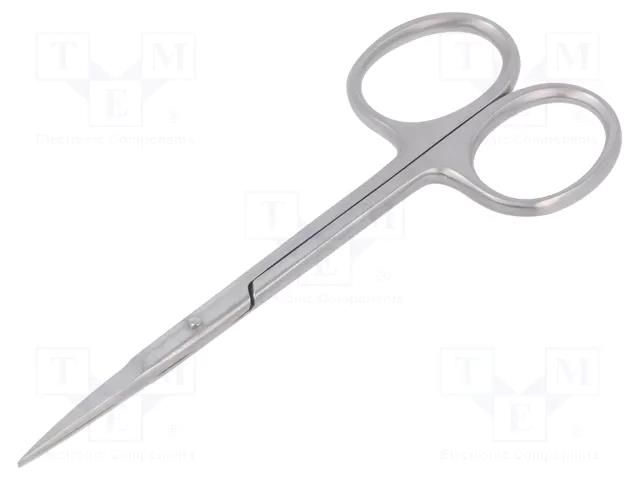 Scissors; for precision works; 110mm; Material: stainless steel IDEAL-TEK IDL-362S-45.B