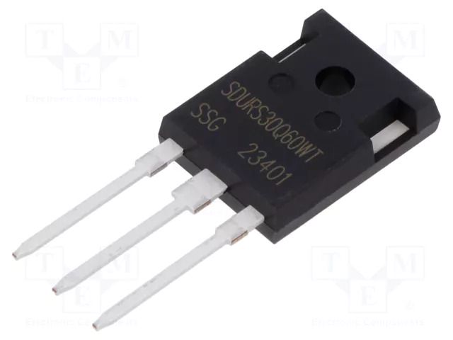 Diode: rectifying; THT; 600V; 15Ax2; tube; TO247AD; Ufmax: 1.8V; 40ns SMC DIODE SOLUTIONS SDURS30Q60WT-SMC