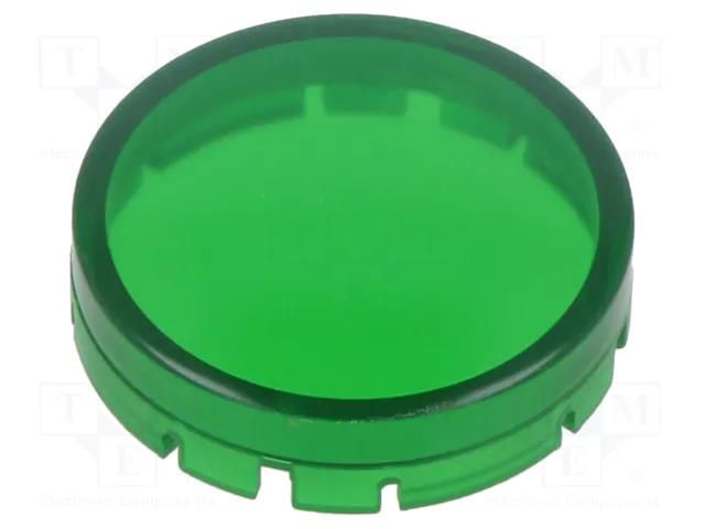 Actuator lens; RONTRON-R-JUWEL; transparent,green; Ø19.7mm SCHLEGEL T22HRRGN