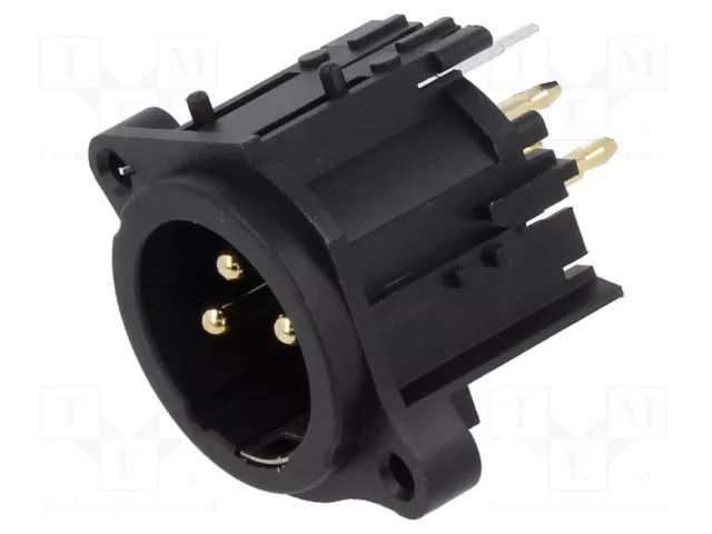 Connector: XLR; socket; male; 6A; 133V; PIN: 3; straight; THT AMPHENOL AC3MAV2-AU-PRE