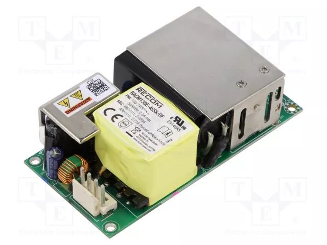 Power supply: switching; open; 130W; 85÷264VAC; 48VDC; 2.71A; 88% RECOM RACM130E-48SK/OF