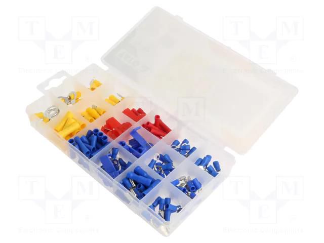Kit: connectors; crimped; for cable; insulated; 160pcs. YATO YT-06891
