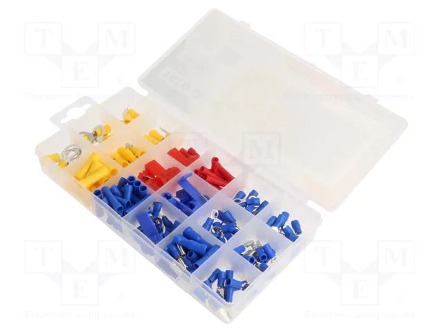 Kit: connectors; crimped; for cable; insulated; 160pcs. YATO YT-06891