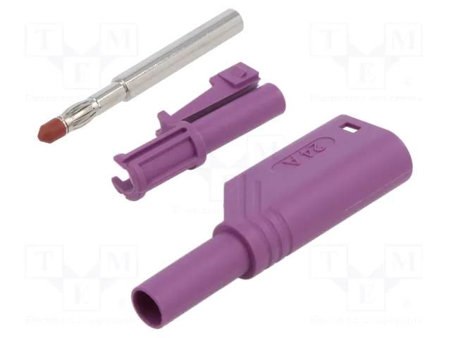 Connector: 4mm banana; plug; 24A; 1kVDC; violet; 0.5÷2.5mm2; 3mΩ HIRSCHMANN T&M LASSWSVI