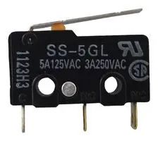 MICROSWITCH, SPDT, LEVER, 125VAC, 5A SS-5GL