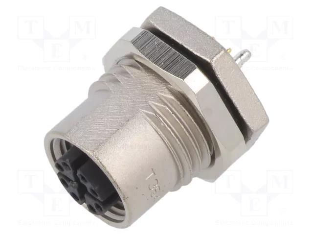 Connector: M12; socket; PIN: 8; female; X code-ProfiNET; THT; IP67 TE Connectivity 2232331-1