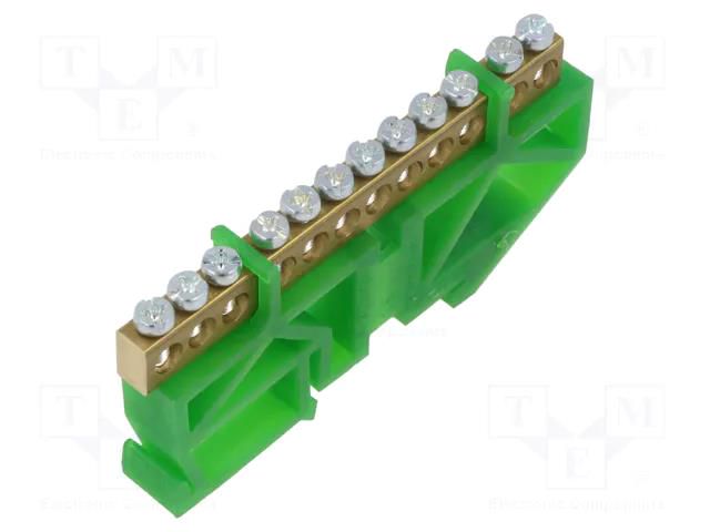 Connector: terminal block; for DIN rail mounting; green; ways: 1 PAWBOL PE.4042
