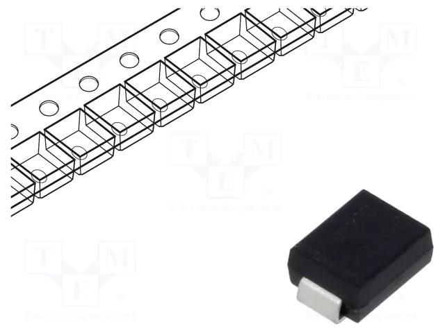Diode: Schottky rectifying; SMB; SMD; 100V; 2A; reel,tape SMC DIODE SOLUTIONS SK210TR-SMC