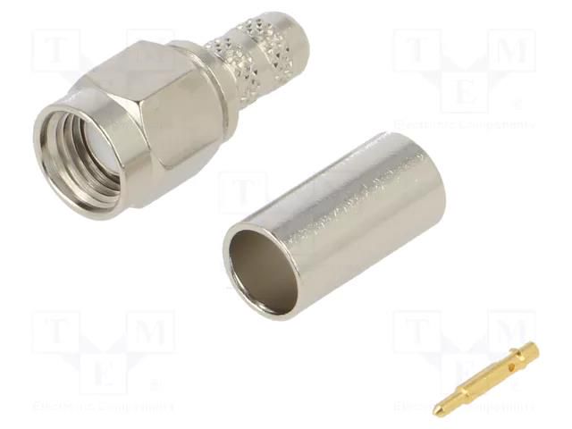 Connector: SMA; plug; male; straight; 50Ω; soldering,crimped; PTFE AMPHENOL RF 901-9876-RFX