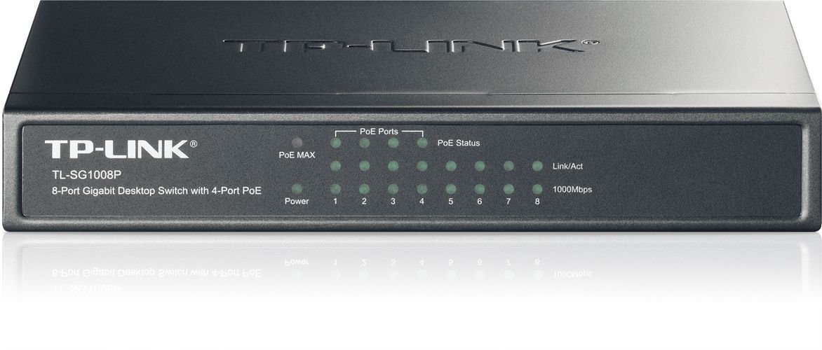 TP-Link TL-SG1008P | Switch | 8x RJ45 1000Mb/s, 4x PoE, 53W, Desktop, TP-LINK TL-SG1008P 6935364021160