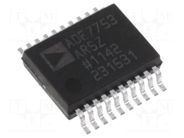 IC: electric energy meter; CF pulses,serial,SPI; SSOP20; 25mW Analog Devices ADE7753ARSZ