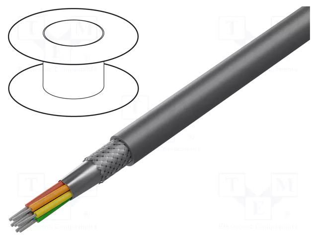 Wire; Xtra Guard® 1; 7x18AWG; PVC; dark grey; 600V; 30.5m; 100ft ALPHA WIRE 5527-SL005