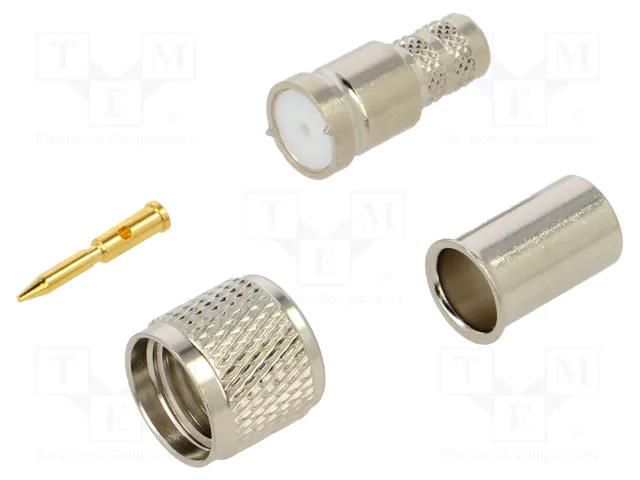 Connector: UHF mini; plug; male; straight; soldering,crimped; PTFE AMPHENOL RF 182302