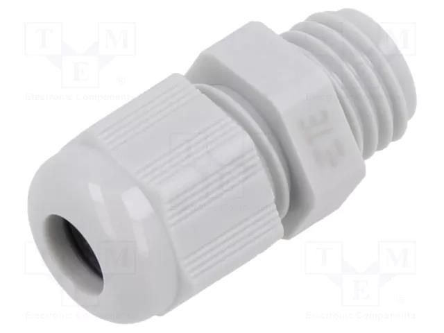 Cable gland; without nut; M12; 1.5; IP68; polyamide; light grey TE Connectivity 1SNG601001R0000