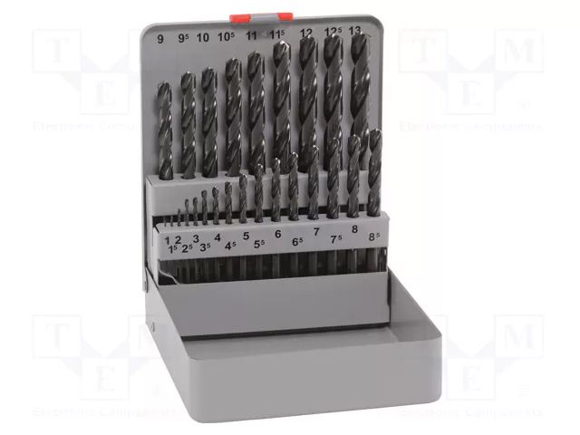 Drill set; for metal; high speed steel; metal case; MAYKESTAG ALPEN-MAYKESTAG ALP.101321100