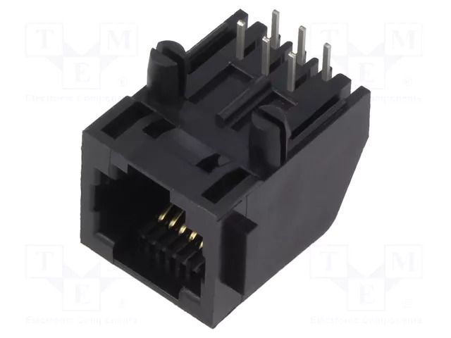 Connector: RJ12; socket; PIN: 6; 6p6c; on PCBs,PCB snap; THT ADAM TECH MTJ-660X1