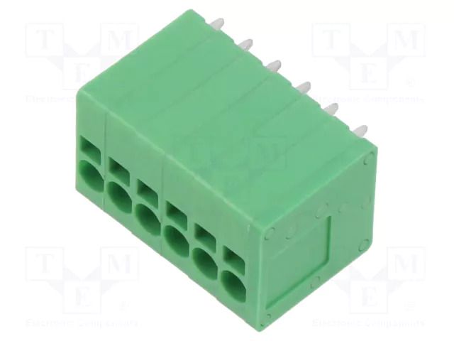 Connector: PCB terminal block; terminal; 10A; 300V; straight; 1x6 ADAM TECH EB163A-06-A-180