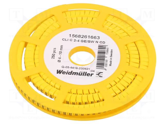 Markers; Marking: N; 4÷10mm; PVC; yellow; -30÷80°C; leaded; CLI C WEIDMÜLLER WM-1568261663