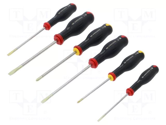 Kit: screwdrivers; Phillips,slot; 6pcs. FACOM FACOM-ATP.J6PB