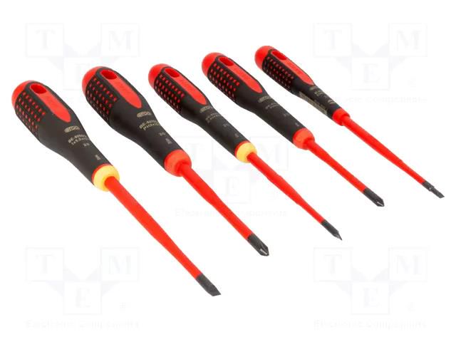 Kit: screwdrivers; insulated; Phillips,slot; ERGO®; 5pcs. BAHCO SA.BE9881SL