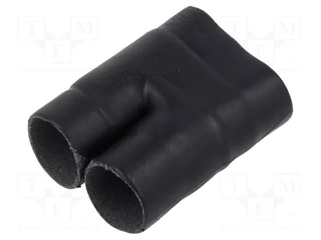 Cable breakout; glued; 20mm; black; elastomer crosslinked; T TE Connectivity 301A028-25/225-0