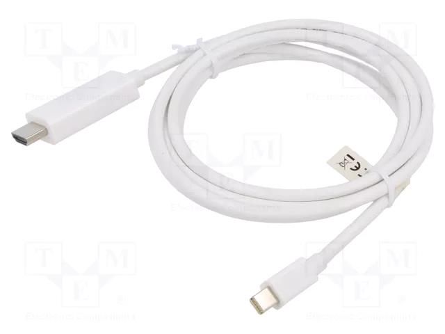 Cable; HDMI plug,mini DisplayPort plug; 2m; white DIGITUS AK-340304-020-W