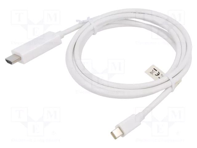 Cable; HDMI plug,mini DisplayPort plug; 2m; white DIGITUS AK-340304-020-W