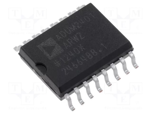 IC: interface; digital isolator; 1Mbps; iCoupler®; 2.7÷5.5VDC; SMD Analog Devices ADUM2401ARWZ