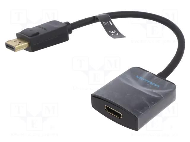 Converter; DisplayPort plug,HDMI socket; Len: 0.15m; black VENTION HBGBB