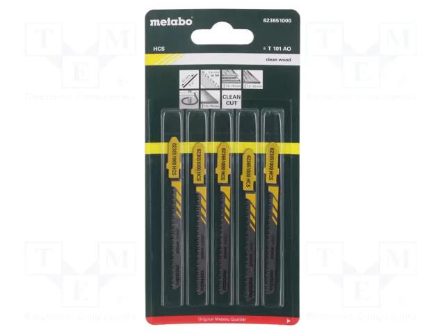 Hacksaw blade-set; wood,plastic; 57mm; 18teeth/inch; CLEAN WOOD METABO MTB.623651000