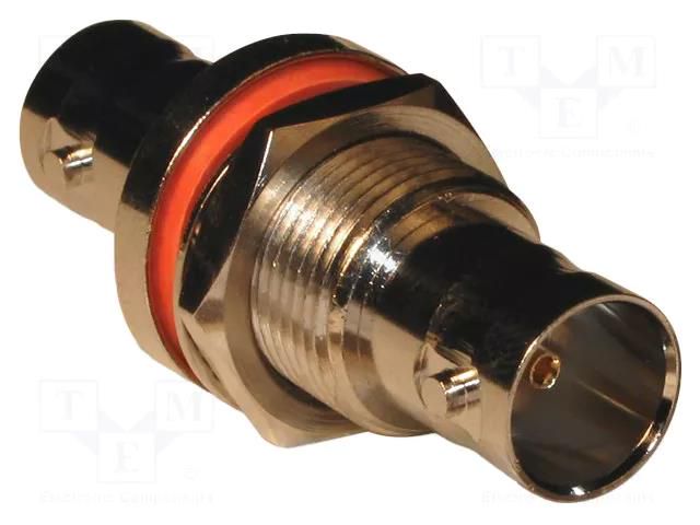 Adapter; BNC female,both sides; Insulation: POM; 75Ω; brass; 2GHz AMPHENOL RF 112436