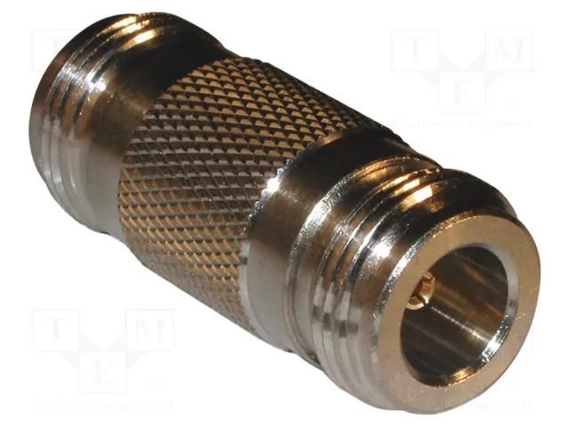 Adapter; N female,both sides; Insulation: PTFE; 50Ω; brass; 11GHz AMPHENOL RF 172123