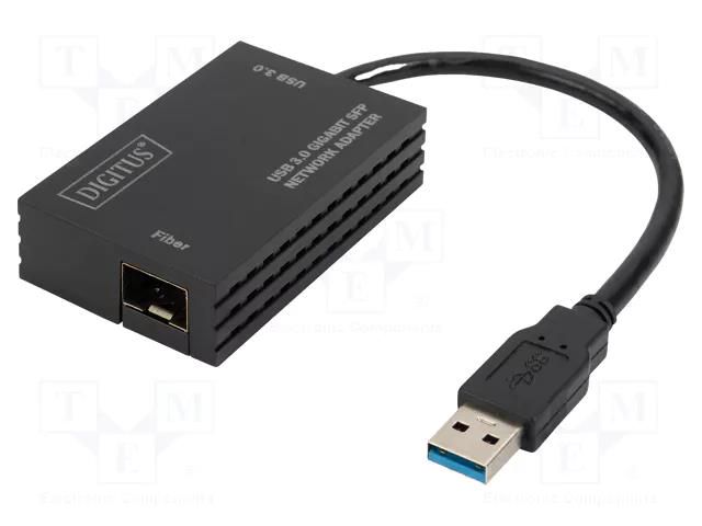 USB to Ethernet adapter; SFP x2,USB A plug; USB 3.0; black DIGITUS DN-3026