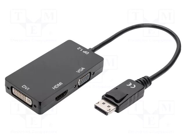 Converter; DisplayPort 1.2,HDMI 1.4; 0.2m; black; black DIGITUS AK-340418-002-S
