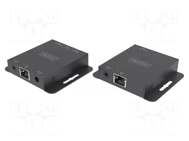 HDMI extender; DC socket,HDMI socket x3,RJ45 socket x2; black DIGITUS DS-55519