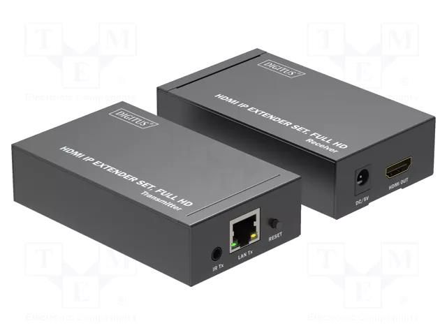 HDMI extender; DC socket x2,HDMI socket x2,RJ45 socket x2 DIGITUS DS-55517